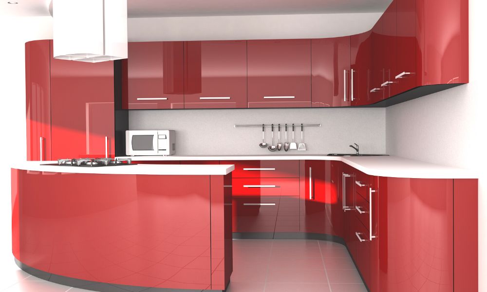 Black and Red Accent Kitchen