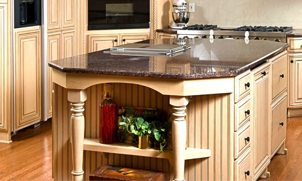 Decor Kitchen Island with Exclusive Marble Tiles