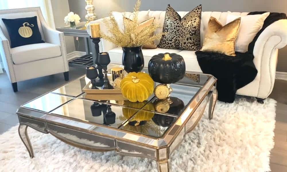 gold and black living room ideas